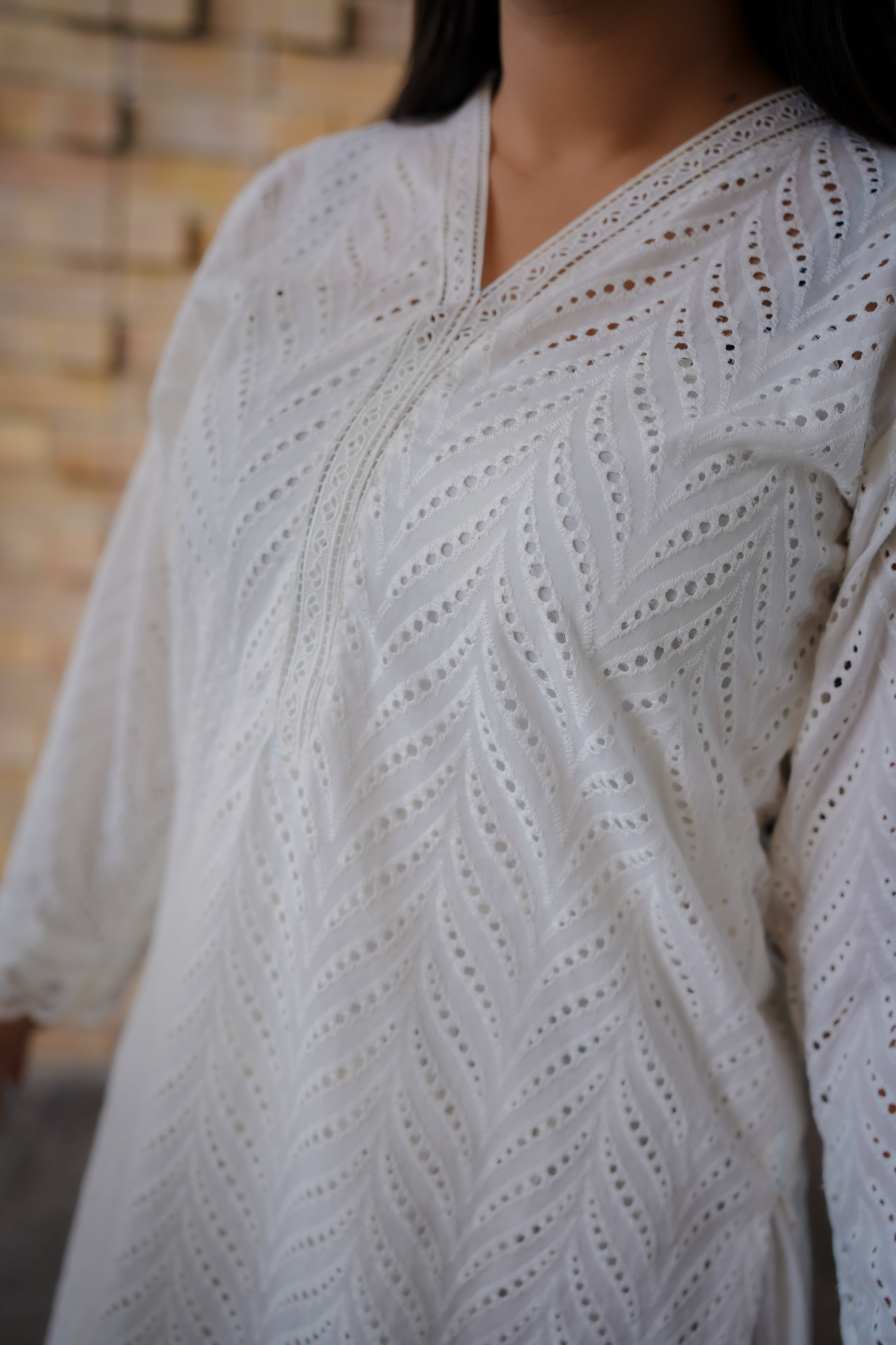 White Chikankari Dress