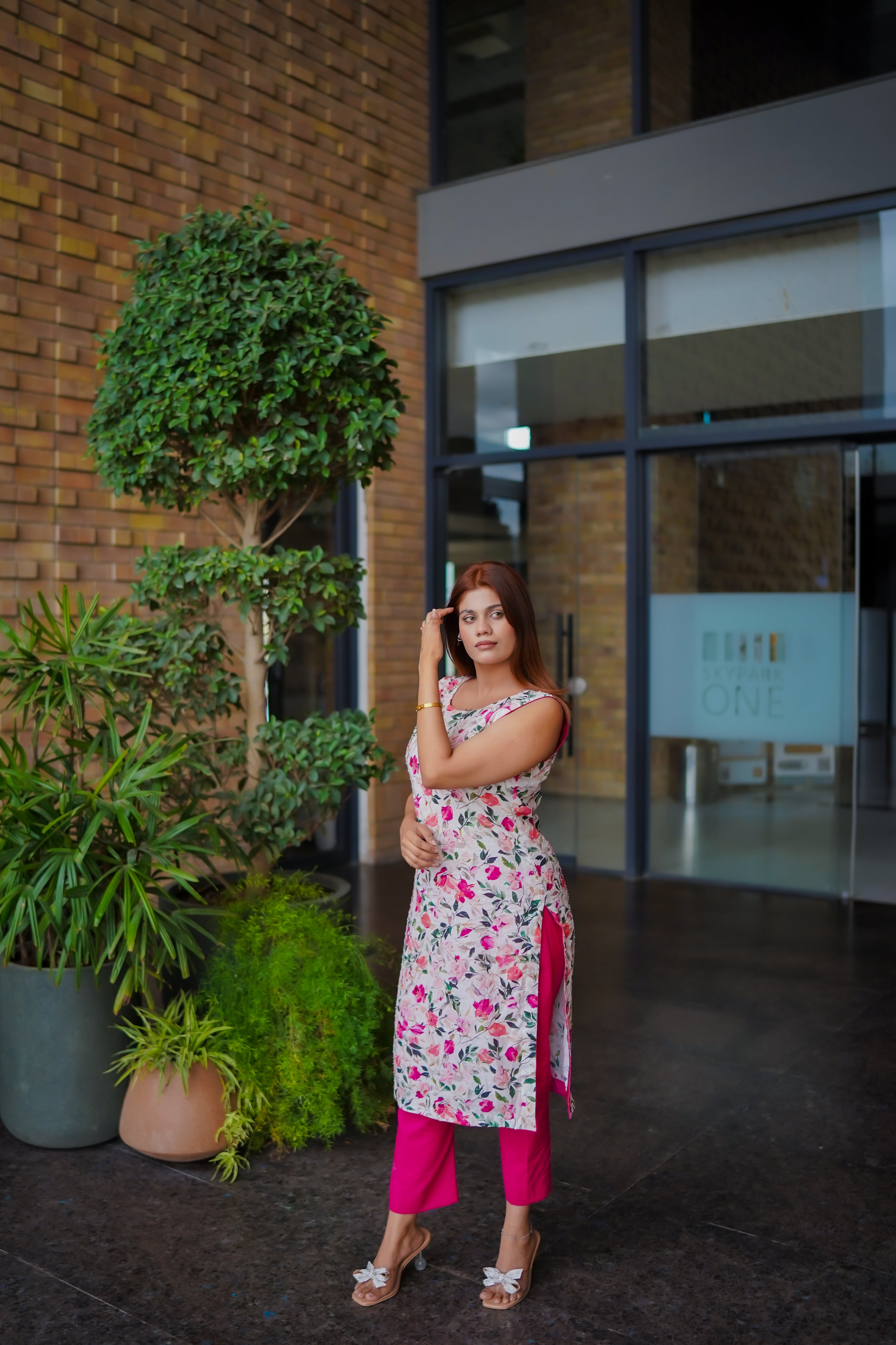 Pink Sleeveless Lawn Dress