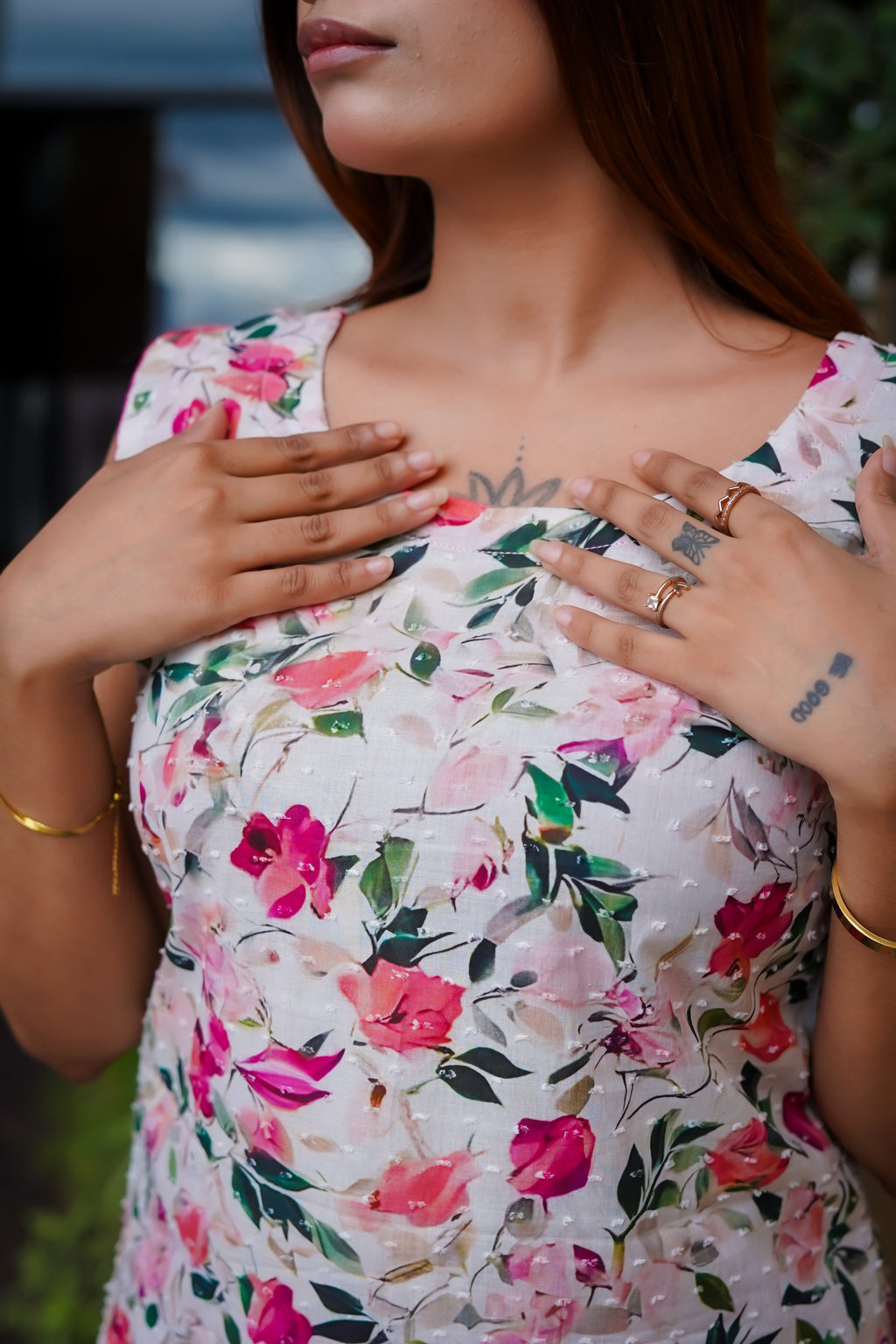 Pink Sleeveless Lawn Dress