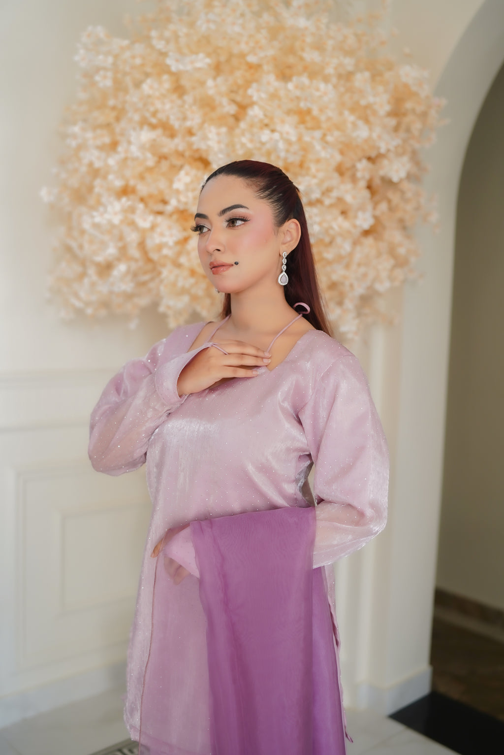 Blush Aura – Luxury Sheesha Silk Eid Outfit