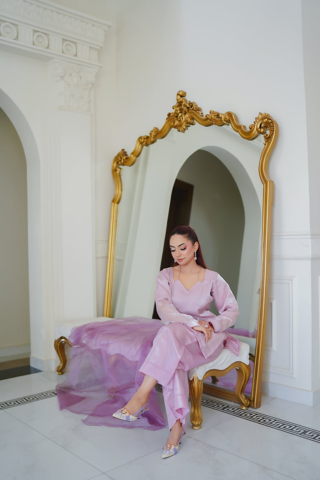 Blush Aura – Luxury Sheesha Silk Eid Outfit
